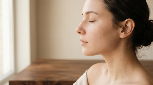 Editorial skincare product photograph — repairing the skin barrier.
