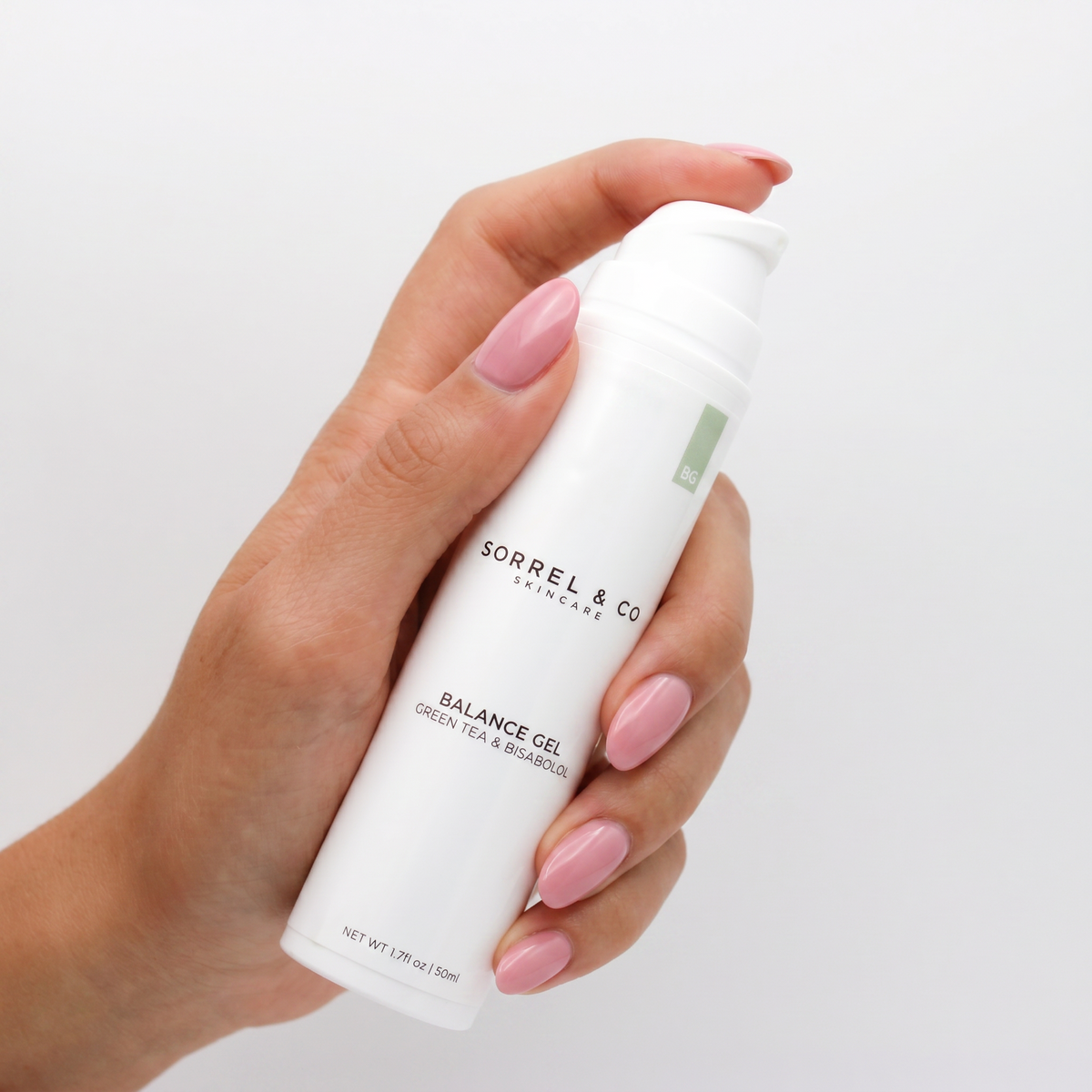Balance Gel with Green Tea & Bisabolol held in hand