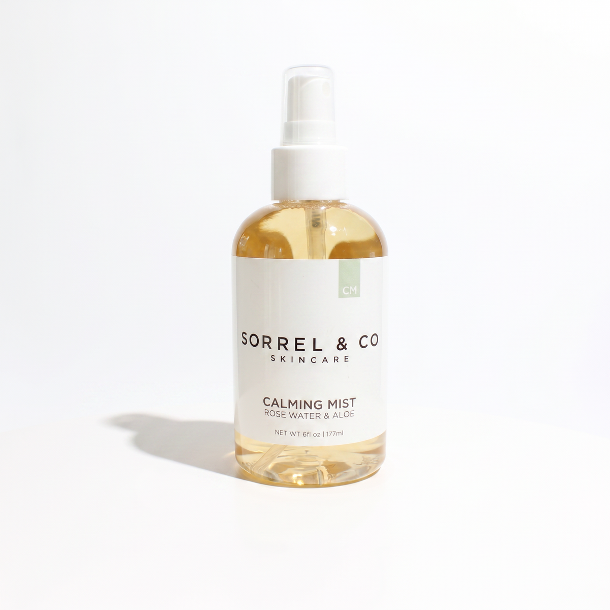Calming Mist with Rose Water & Aloe on a white background
