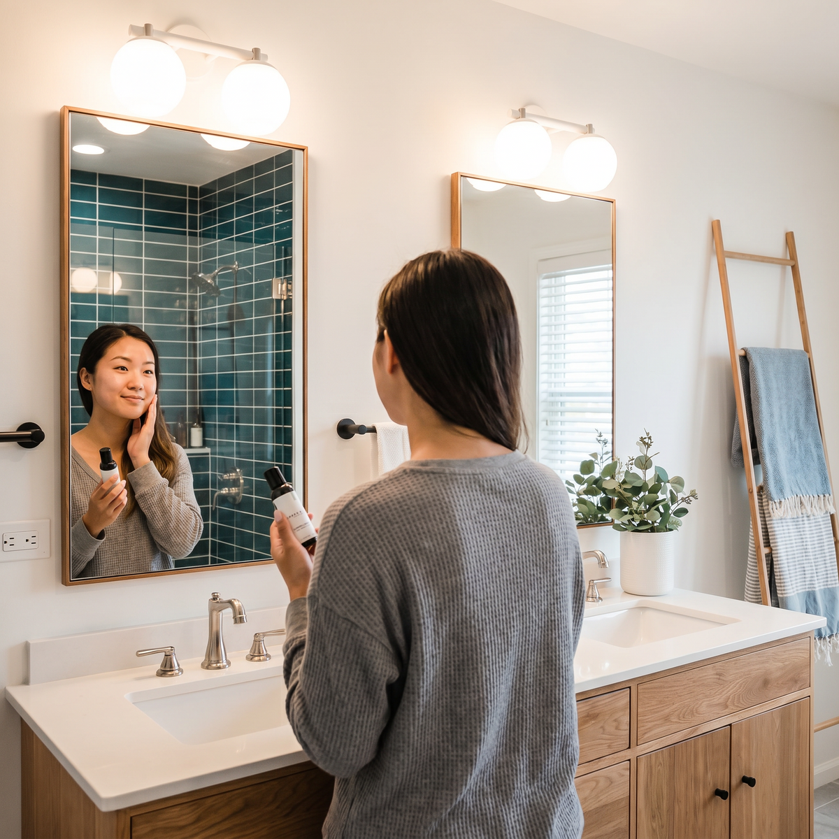Clearing Cleanser with Tea Tree & Charcoal in use