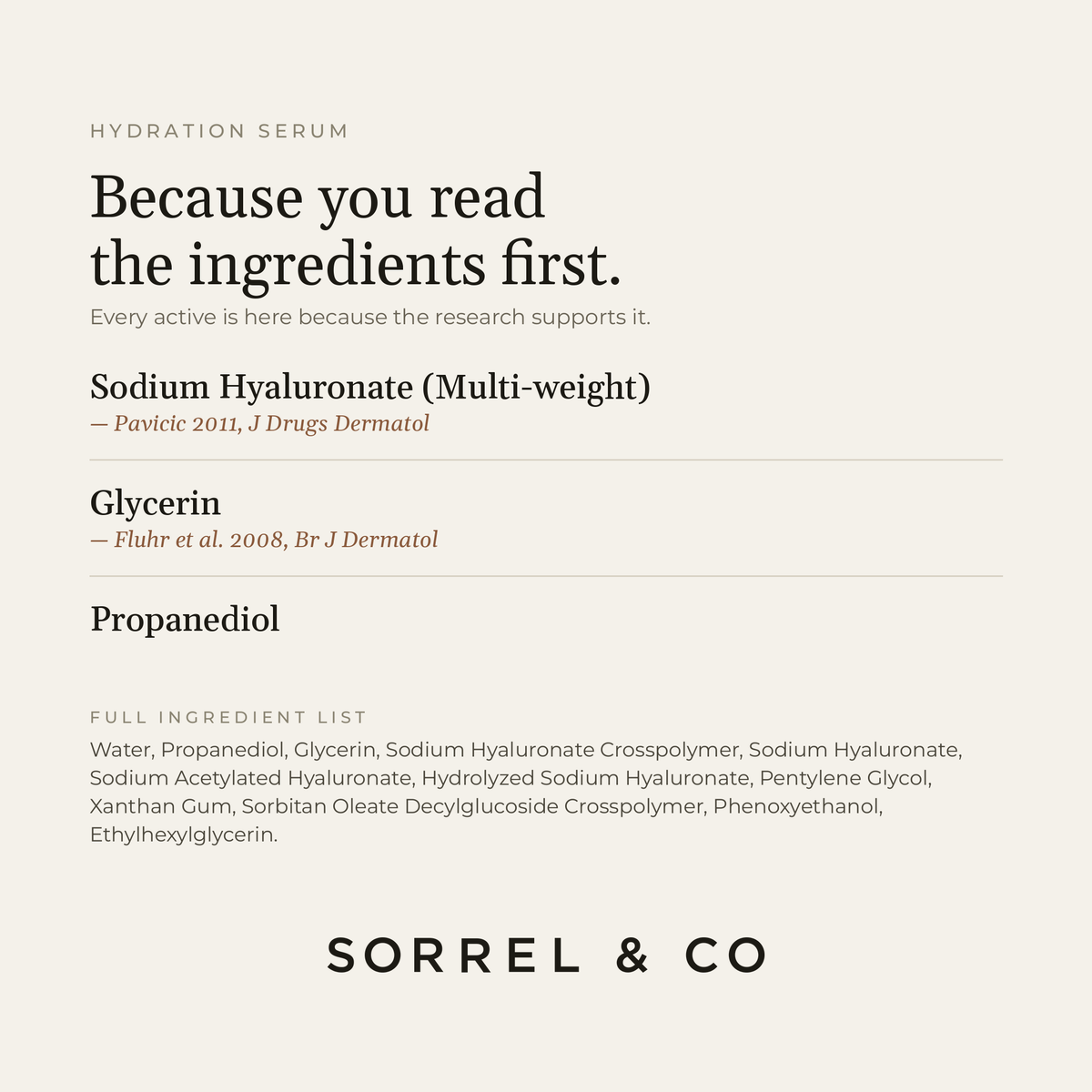 Hydration Serum with 4 Weight Hyaluronic Acid ingredients